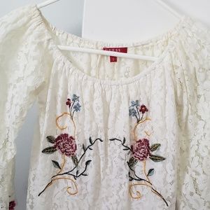 Guess flower embroidered top